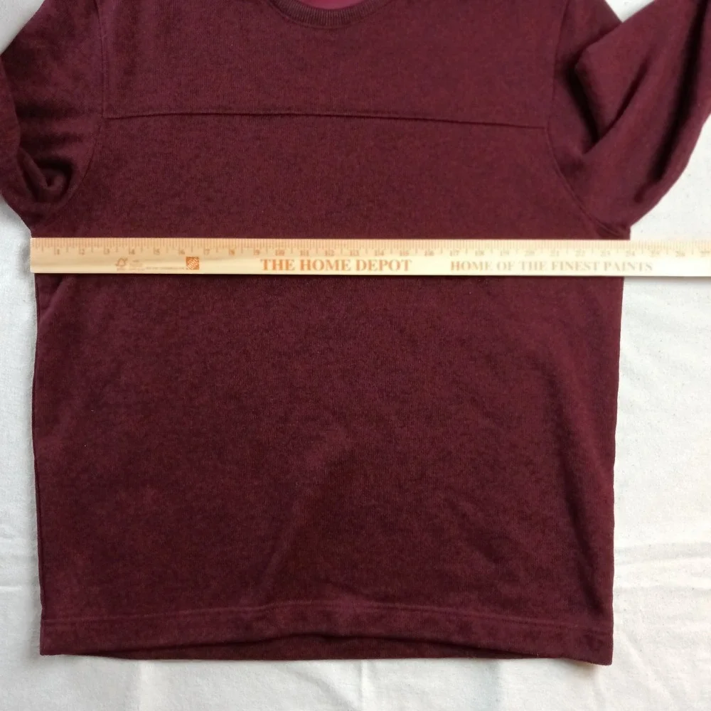 Van Heusen Mens Regular Fit Burgundy Long Sleeve Crew NeckPull Over Sweater - XL